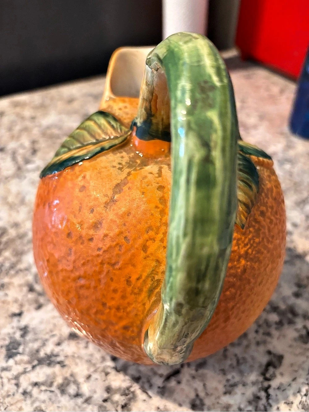 Orange Fruit-Shaped Ceramic Pitcher